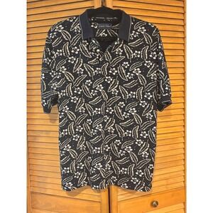 Steve Stricker Fairway Sport Men M Blue Floral Hawaiian Golf Polo Shirt
